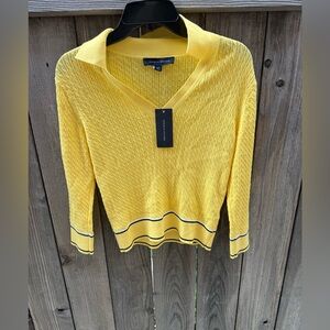 TOMMY HILFIGER Cotton Johnny Collar Cqble Knit Sweater